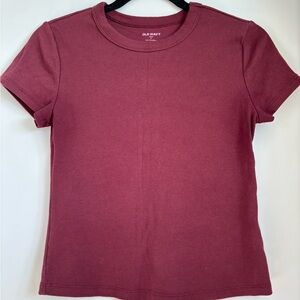 Old Navy Burgundy Ribbed Crew Neck T-Shirt
